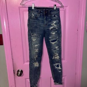 american eagle distressed skinny jeans